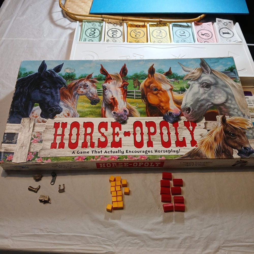 Horse-opoly Board Game Incomplete Pieces Shown In‎ Pictures